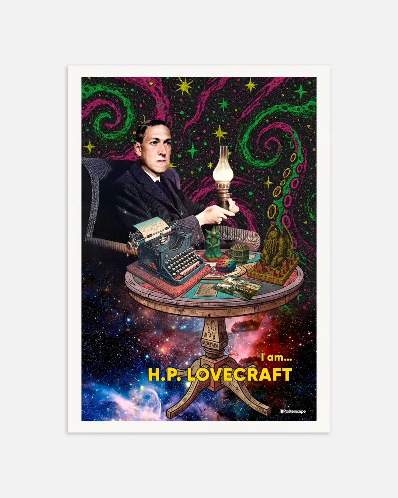 Lámina decorativa de H.P. Lovecraft - Retrato de Horror Cósmico Póster Posterscape Creative Studio