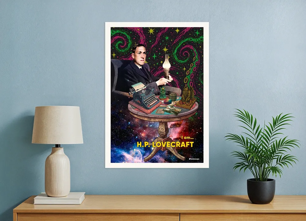 Lámina decorativa de H.P. Lovecraft - Retrato de Horror Cósmico Póster Posterscape Creative Studio