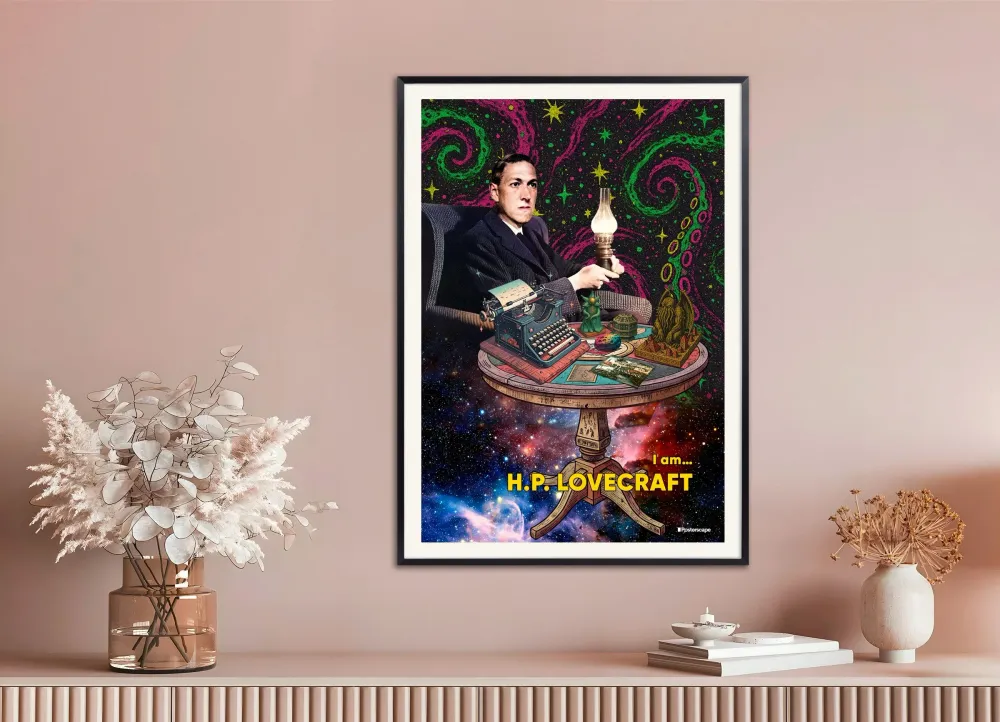 Lámina decorativa de H.P. Lovecraft - Retrato de Horror Cósmico Póster Posterscape Creative Studio