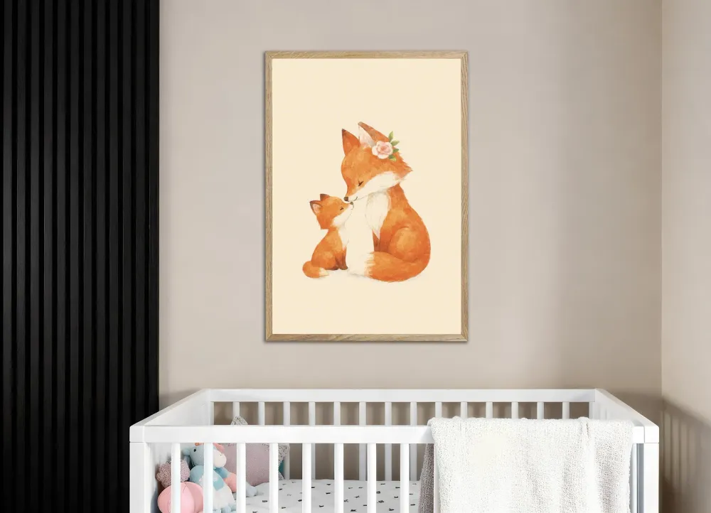 Lámina decorativa de madre y crí de zorro Póster Posterscape Creative Studio