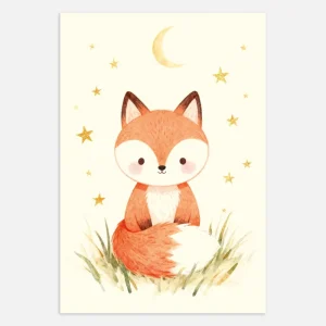 Póster de Zorro - Arte de Pared para Cuarto Infantil Bosque Posterscape Creative Studio