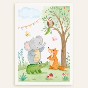 Pósters de Animales en Fiesta de Cumpleaños - Decoración para Cumpleaños Infantil Posterscape Creative Studio