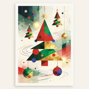 Pósters de árboles de Navidad geométricos Posterscape Creative Studio