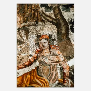 Retrato Mosaico de la Antigua Pompeya - Lámina Decorativa Romana en Teselas Póster Posterscape Creative Studio