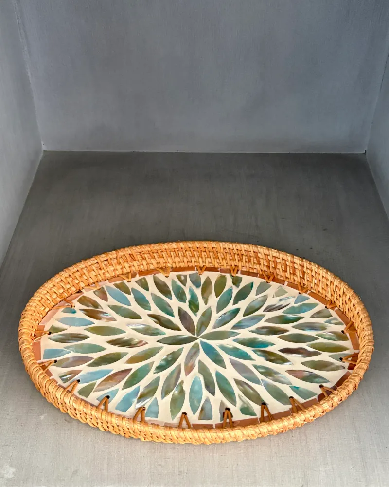 Charola decorativa oval Laguna Pot & Decor