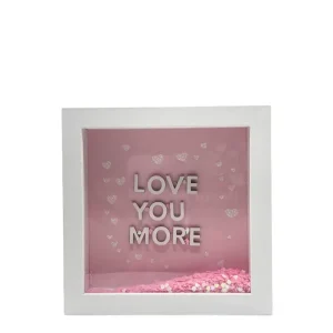 Cuadro decorativo rosa de madera Love You More Pot & Decor