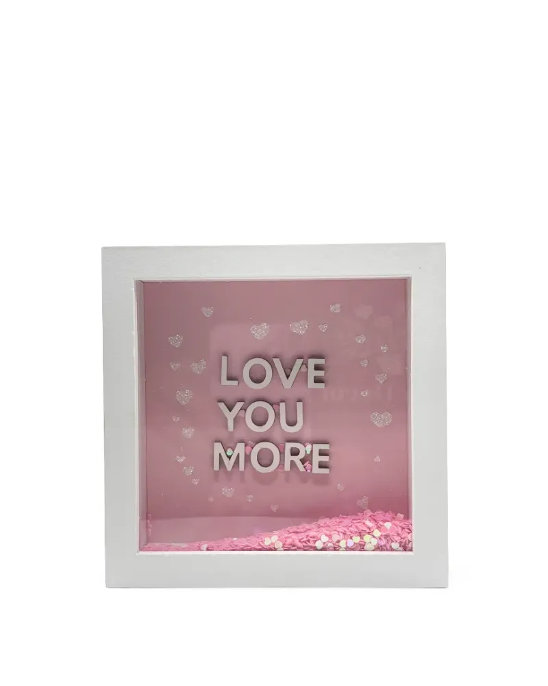 Cuadro decorativo rosa de madera Love You More Pot & Decor