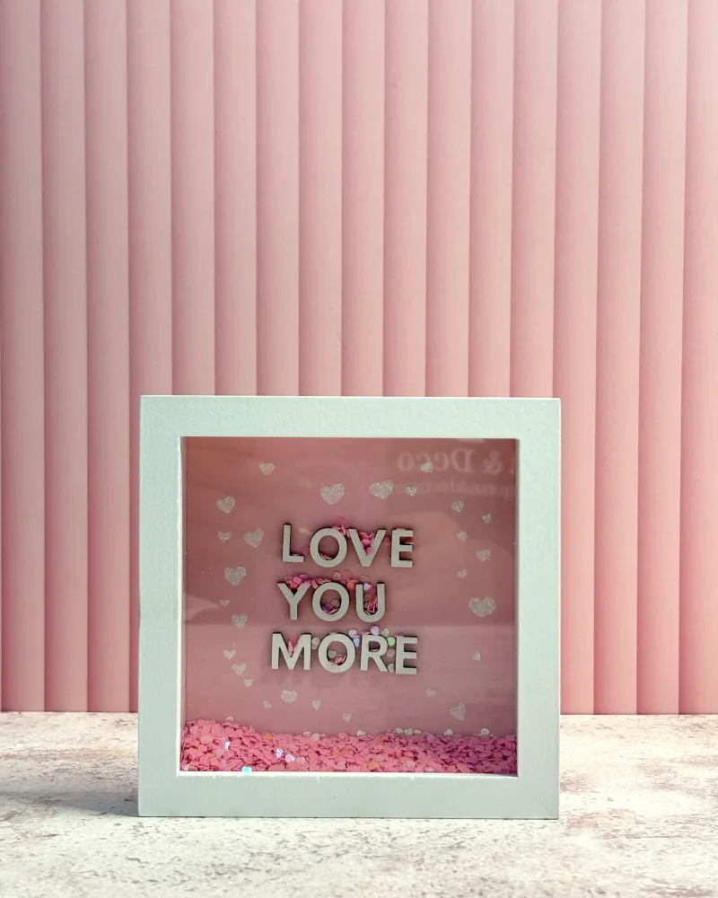 Cuadro decorativo rosa de madera Love You More Pot & Decor