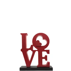 Figura decorativa de madera Red Love Pot & Decor