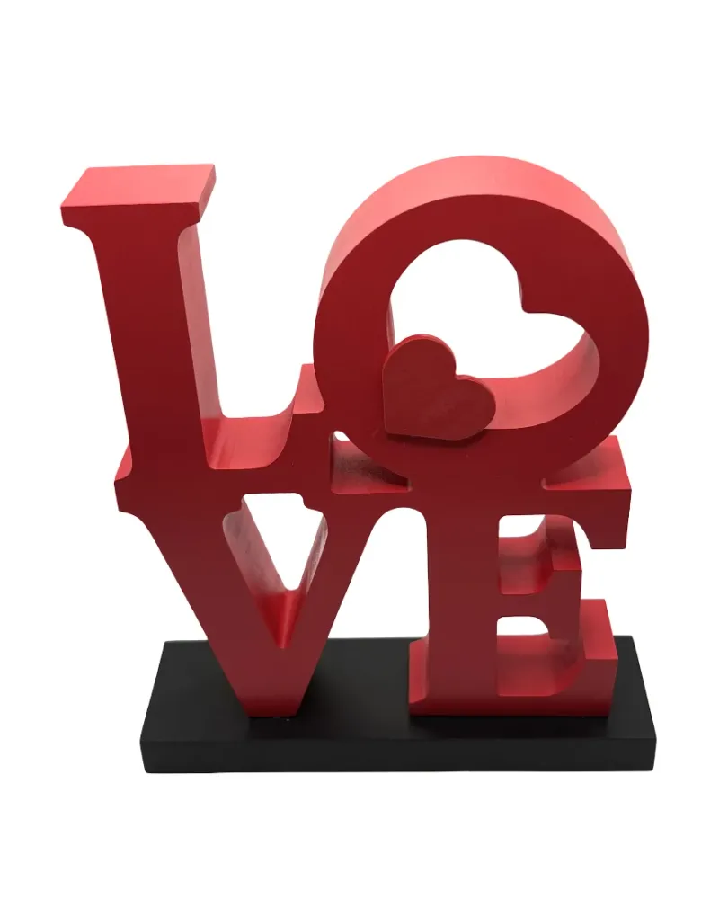 Figura decorativa de madera Red Love Pot & Decor