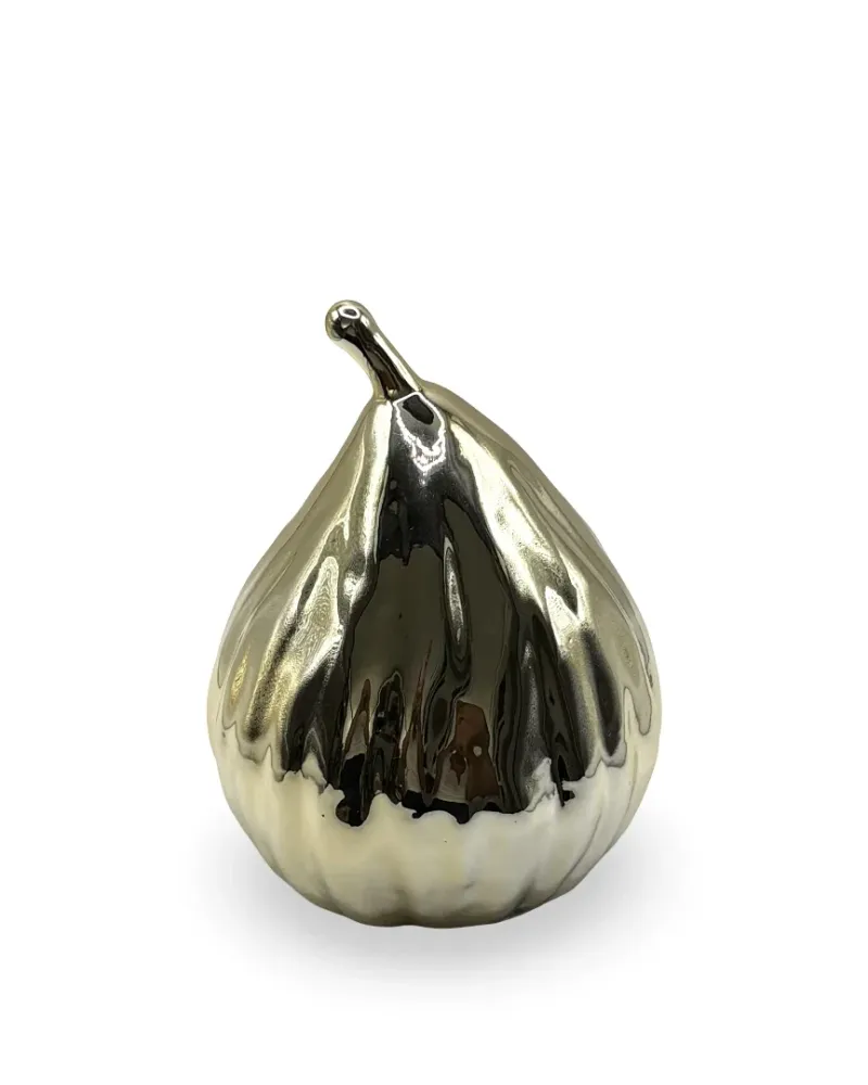 Figura decorativa Pera dorada cerámica Pot & Decor