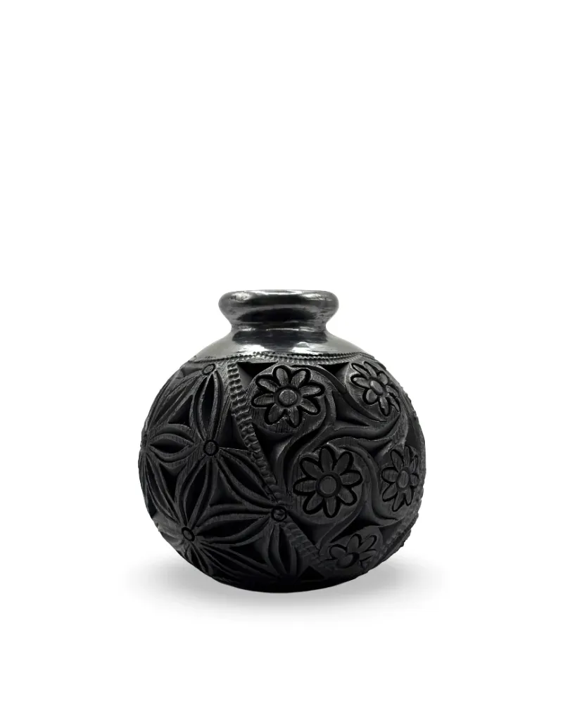 Florero mini barro negro Flores Pot & Decor