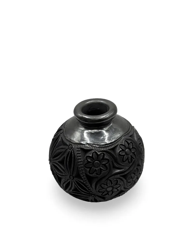 Florero mini barro negro Flores Pot & Decor