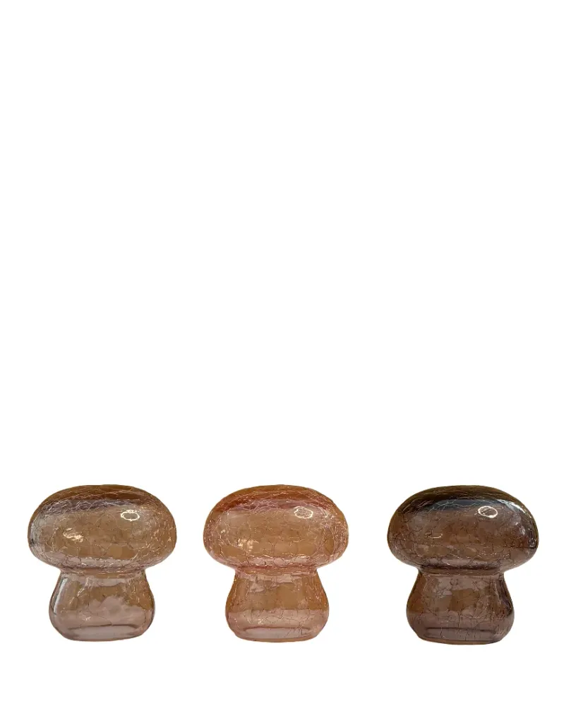Set de 3 hongos decorativos de cristal Pot & Decor