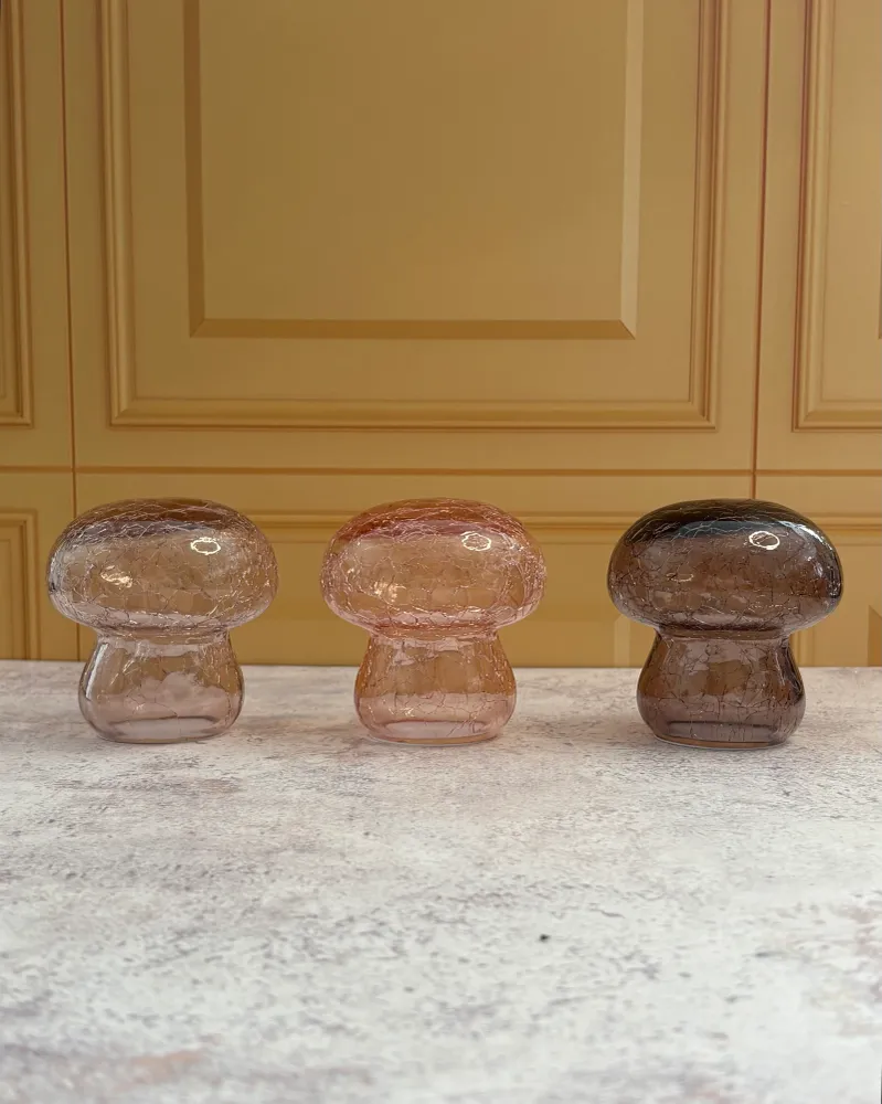 Set de 3 hongos decorativos de cristal Pot & Decor