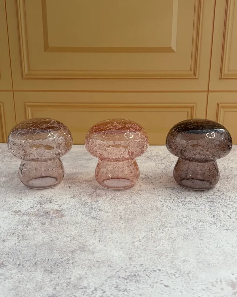 Set de 3 hongos decorativos de cristal Pot & Decor