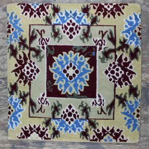Alfombra de meditación tibetana con mandala de flores tradicional Prajwol /NepaCrafts
