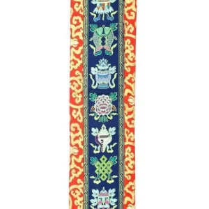 Banner de ocho símbolos auspiciosos en rojo Prajwol /NepaCrafts