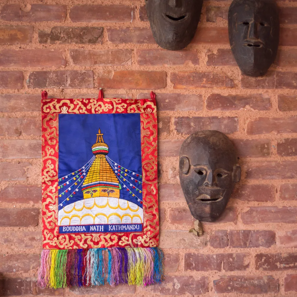 Colgante de pared bordado Boudhanath Prajwol /NepaCrafts