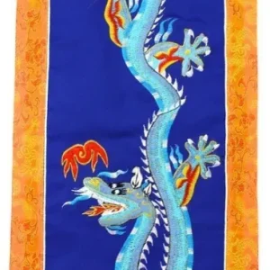 Colgante de pared con bordado de dragón azul Prajwol /NepaCrafts