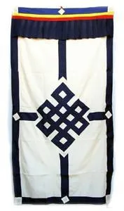 Cortina de puerta con nudo eterno azul Prajwol /NepaCrafts
