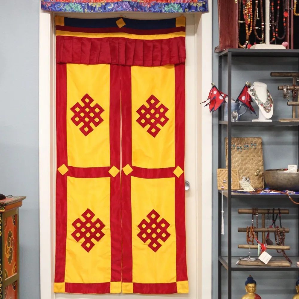 Cortina de puerta dividida con nudo eterno Prajwol /NepaCrafts