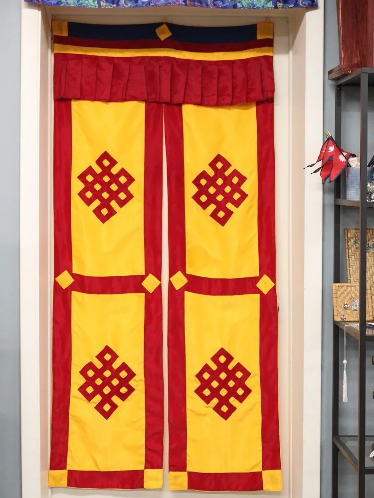 Cortina de puerta dividida con nudo eterno Prajwol /NepaCrafts