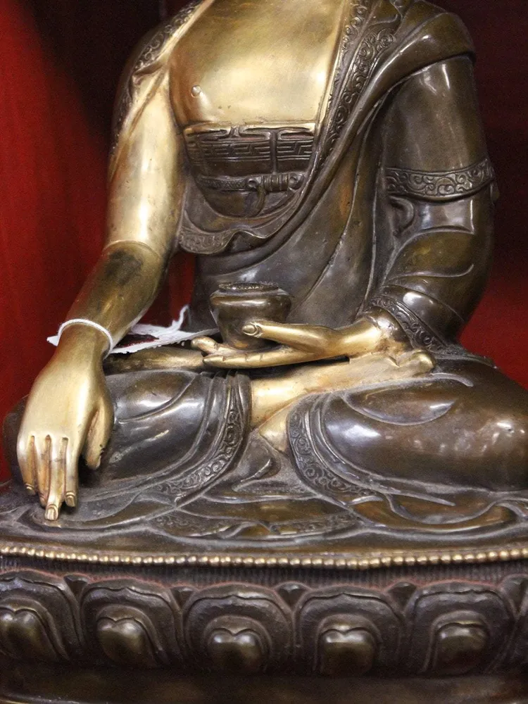 Estatua de bronce Shakyamuni de 13 pulgadas Prajwol /NepaCrafts