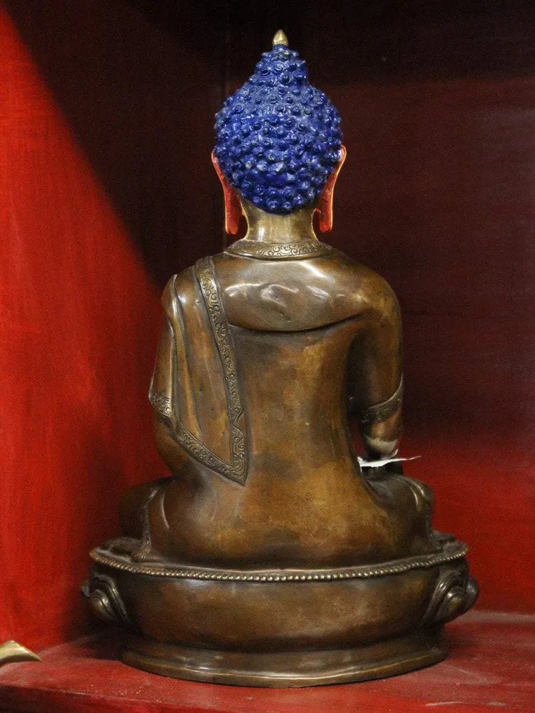Estatua de bronce Shakyamuni de 13 pulgadas Prajwol /NepaCrafts