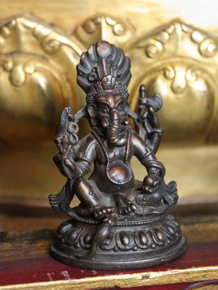 Pequeñ estatua de bronce de Ganesh Prajwol /NepaCrafts