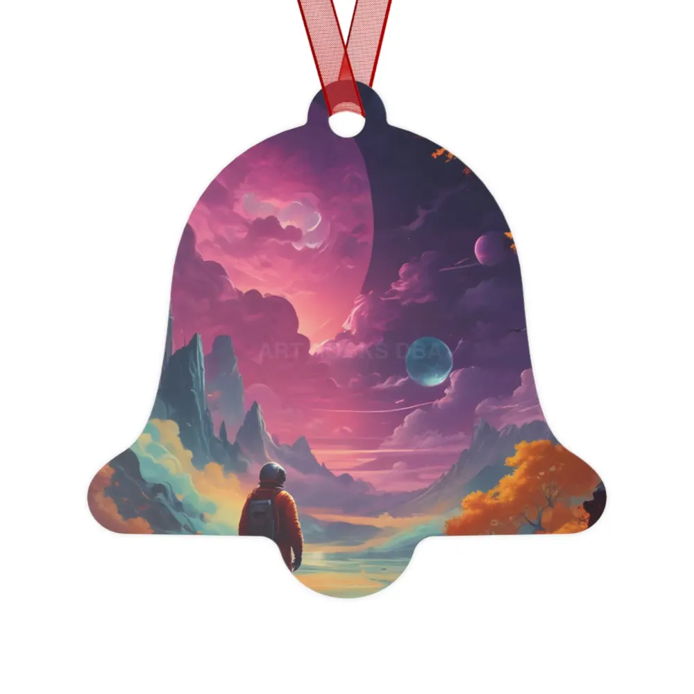 Adorno de metal con paisaje onírico espacial Printify