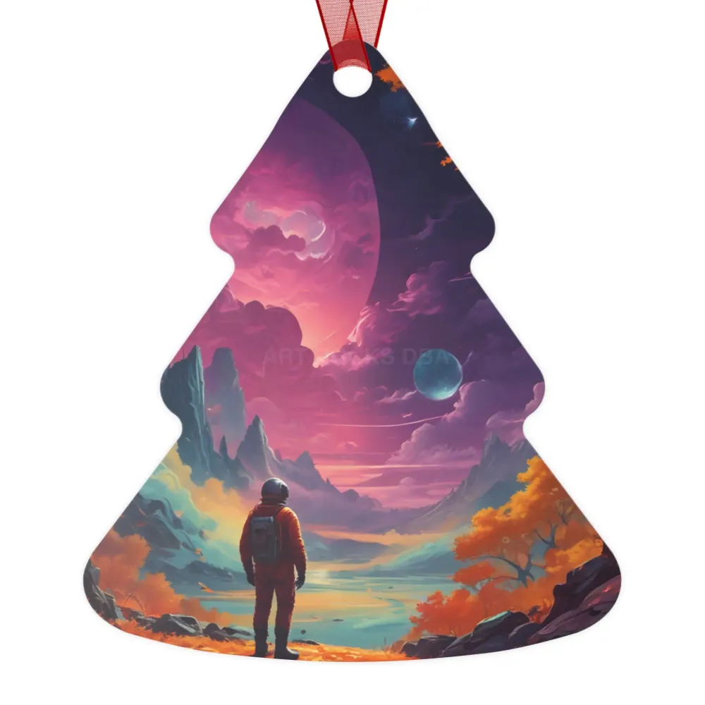 Adorno de metal con paisaje onírico espacial Printify