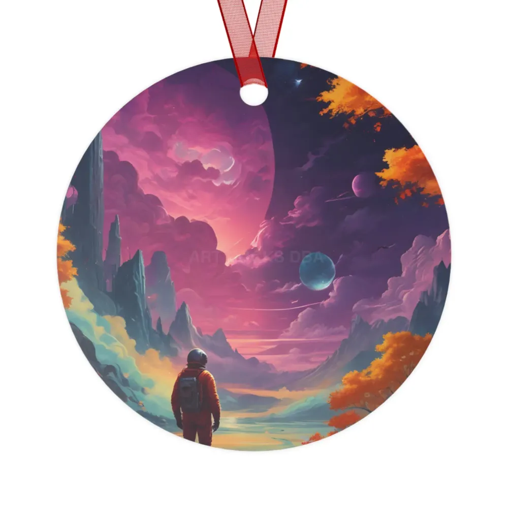Adorno de metal con paisaje onírico espacial Printify