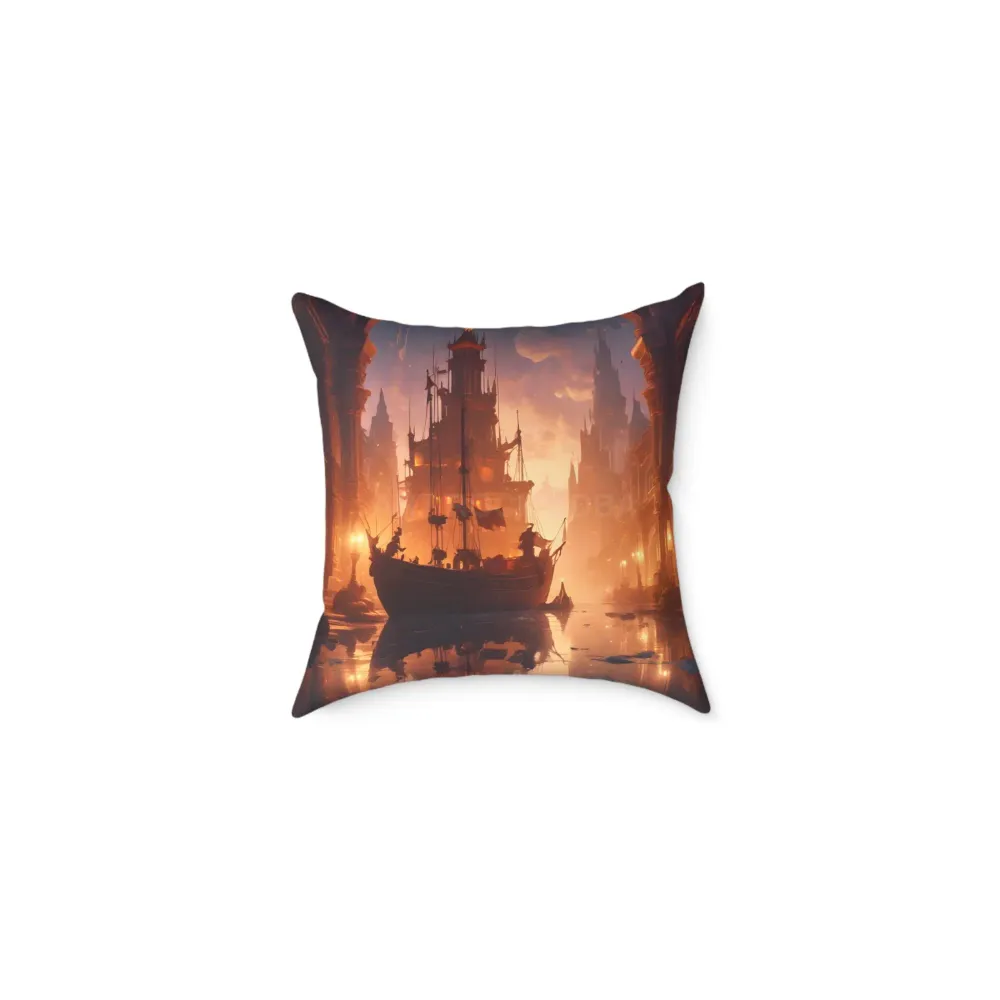Cojín decorativo "Viaje Artístico por el Océano en un Reino Abandonado" - Ideal para decoración náutica, sala de estar cos...