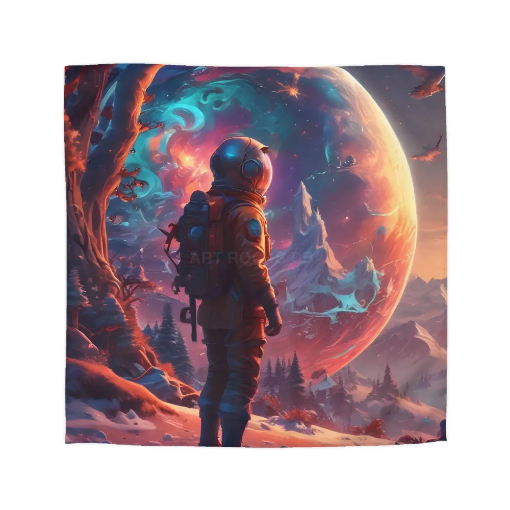 Funda nórdica de microfibra Sueños Cósmicos - Arte espacial, decoración de dormitorio, temática de astronautas, regalo úni...