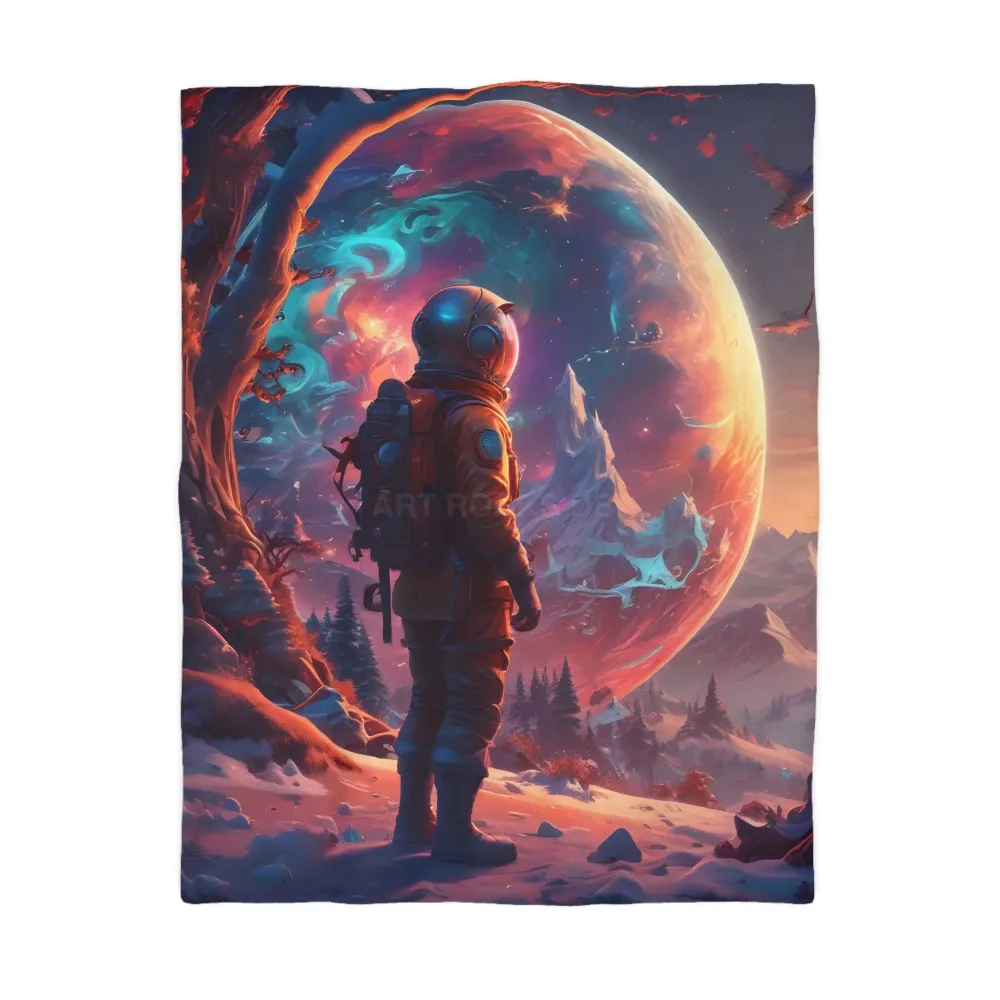 Funda nórdica de microfibra Sueños Cósmicos - Arte espacial, decoración de dormitorio, temática de astronautas, regalo úni...