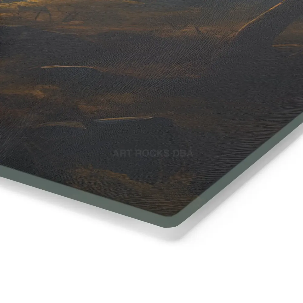 Tabla de cortar con bosque iluminado por la luna — Tabla de cortar de vidrio con paisaje escénico de luna llena Printify