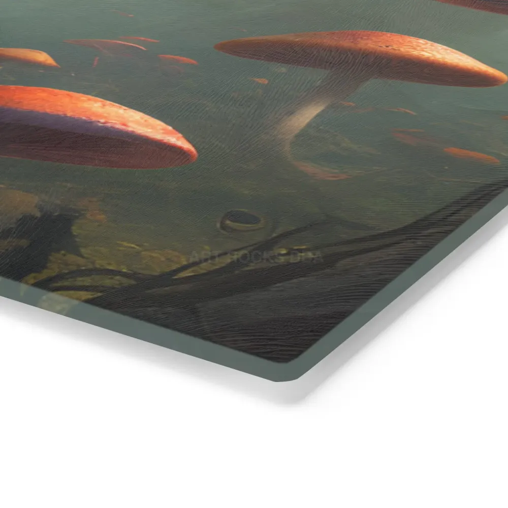 Tabla de cortar con diseño de bosque de hongos místico Printify