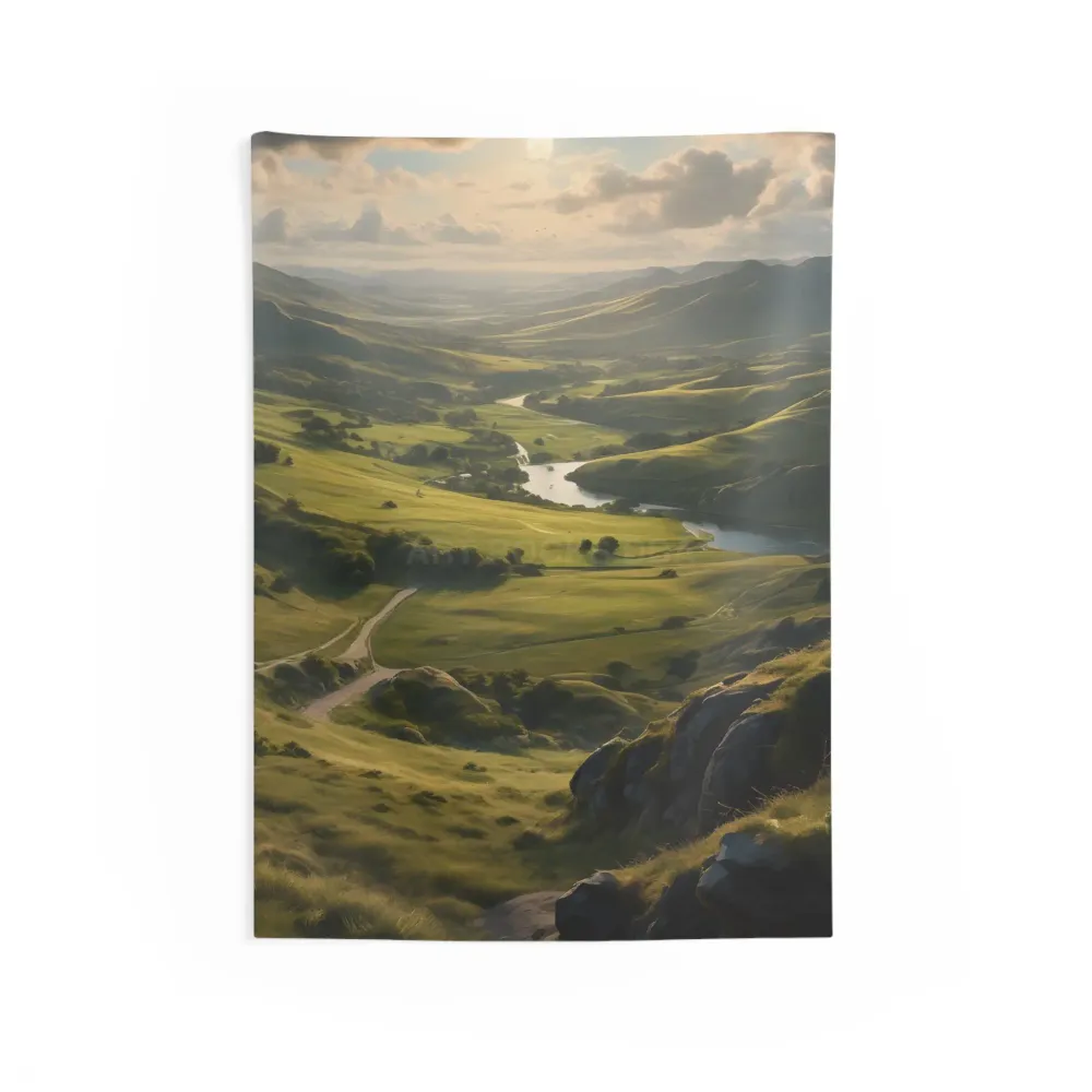 Tapiz de Colinas Ondulantes, Arte de Pared de la Naturaleza, Decoración para el Hogar, Colgante de Pared Bohemio, Regalo p...