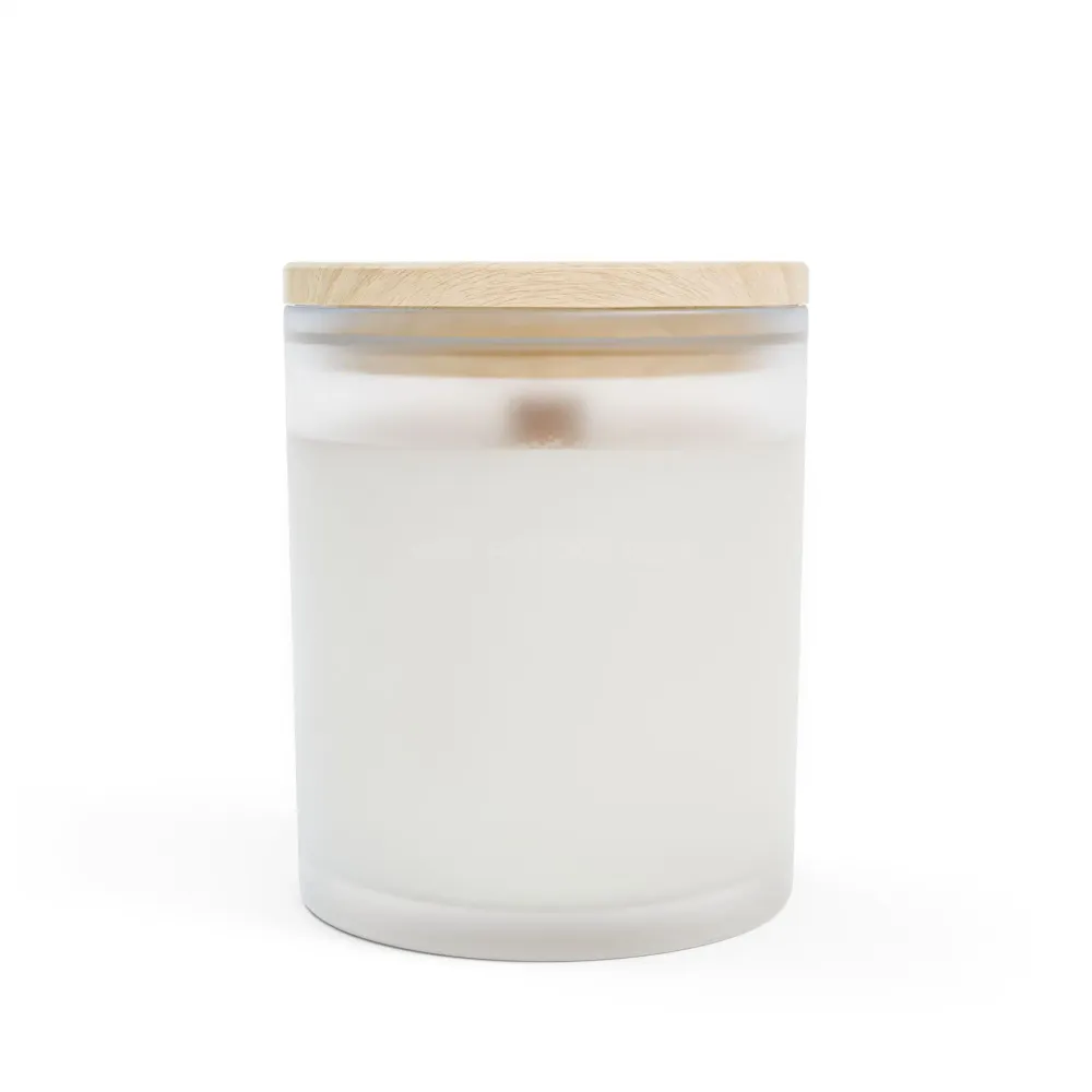 Vela Autumn Mountain Stream — Vidrio esmerilado de 325 ml (tapa de madera) Printify