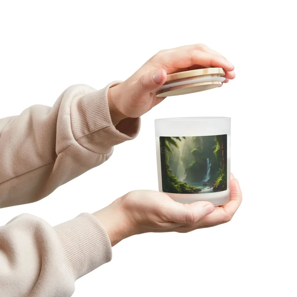 Vela perfumada "Cascada del Bosque" — Vela de soja de vidrio esmerilado de 325 ml Printify