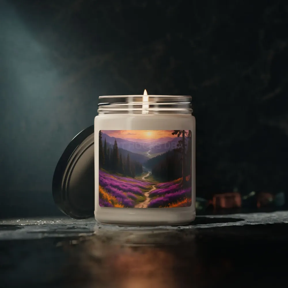 Vela de soja perfumada con aroma valle de flores moradas primaverales encantadoras - Perfecta para relajación, meditación,...