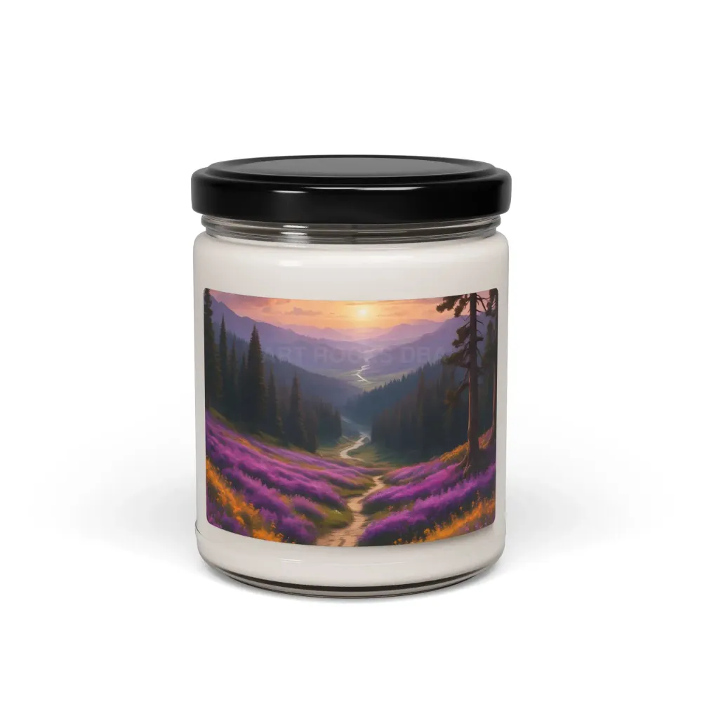 Vela de soja perfumada con aroma valle de flores moradas primaverales encantadoras - Perfecta para relajación, meditación,...