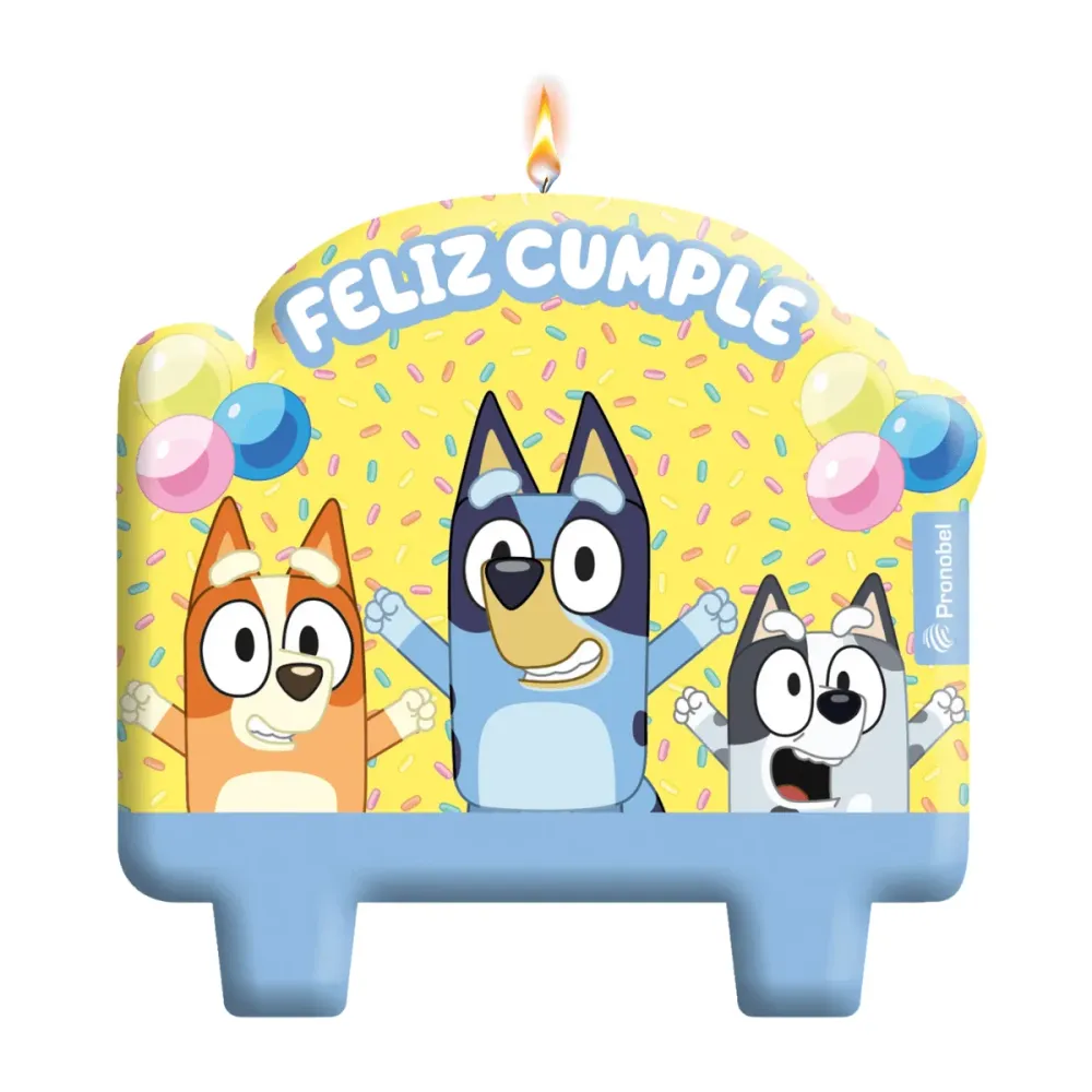 Vela De Cumpleaños Bluey Feliz Cumple Pronobel
