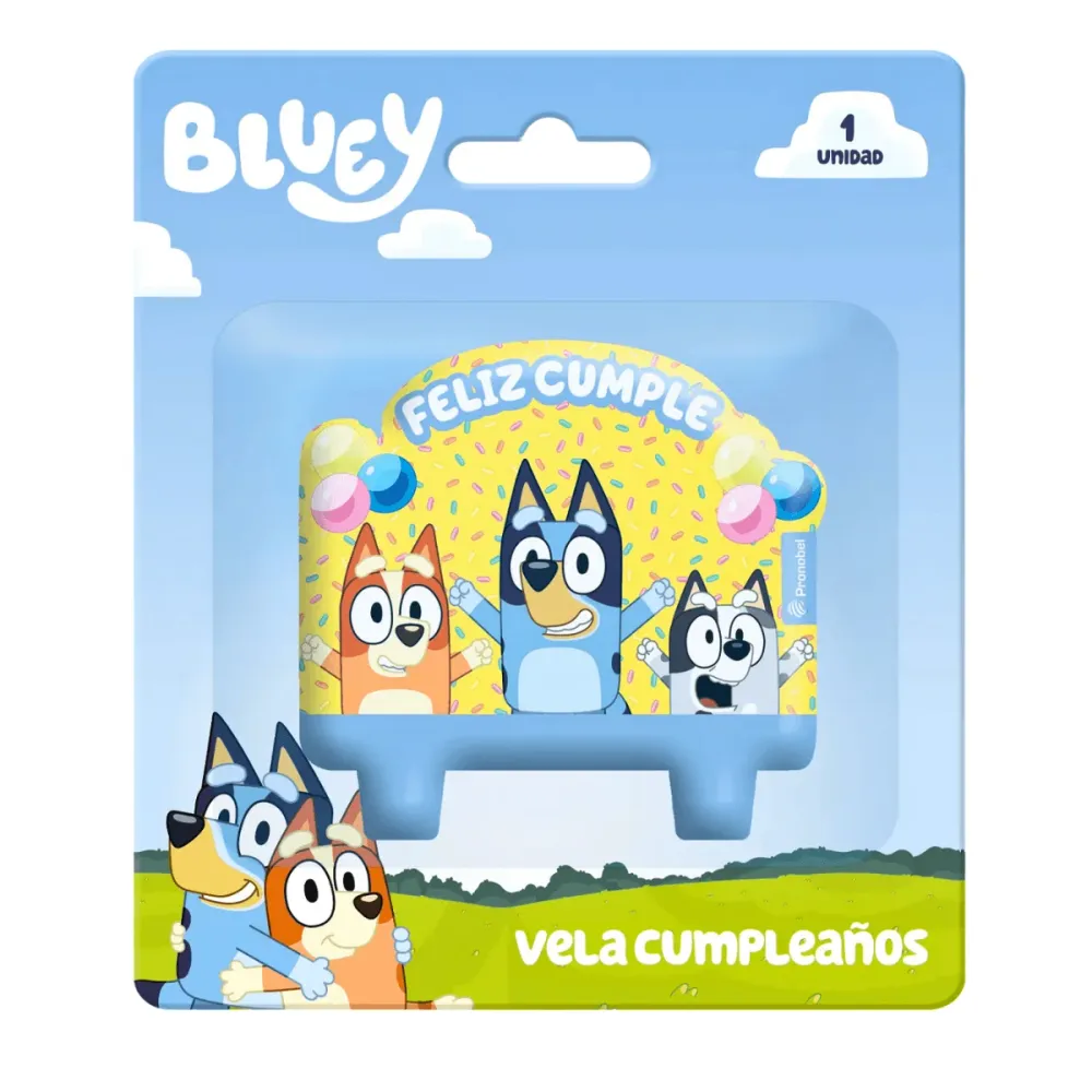 Vela De Cumpleaños Bluey Feliz Cumple Pronobel