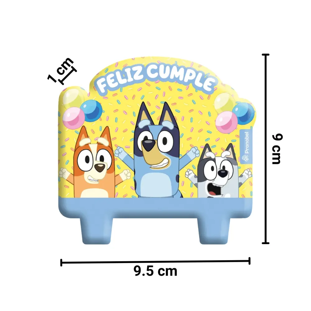 Vela De Cumpleaños Bluey Feliz Cumple Pronobel