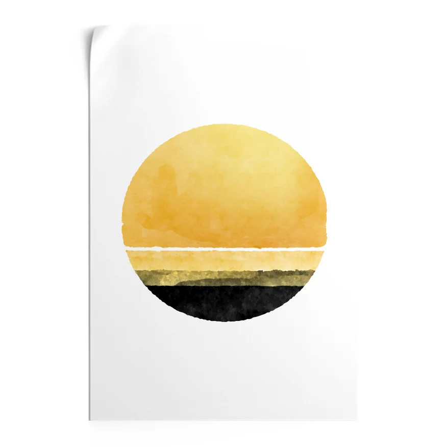 Puesta Del Sol Cuadríptico Poster