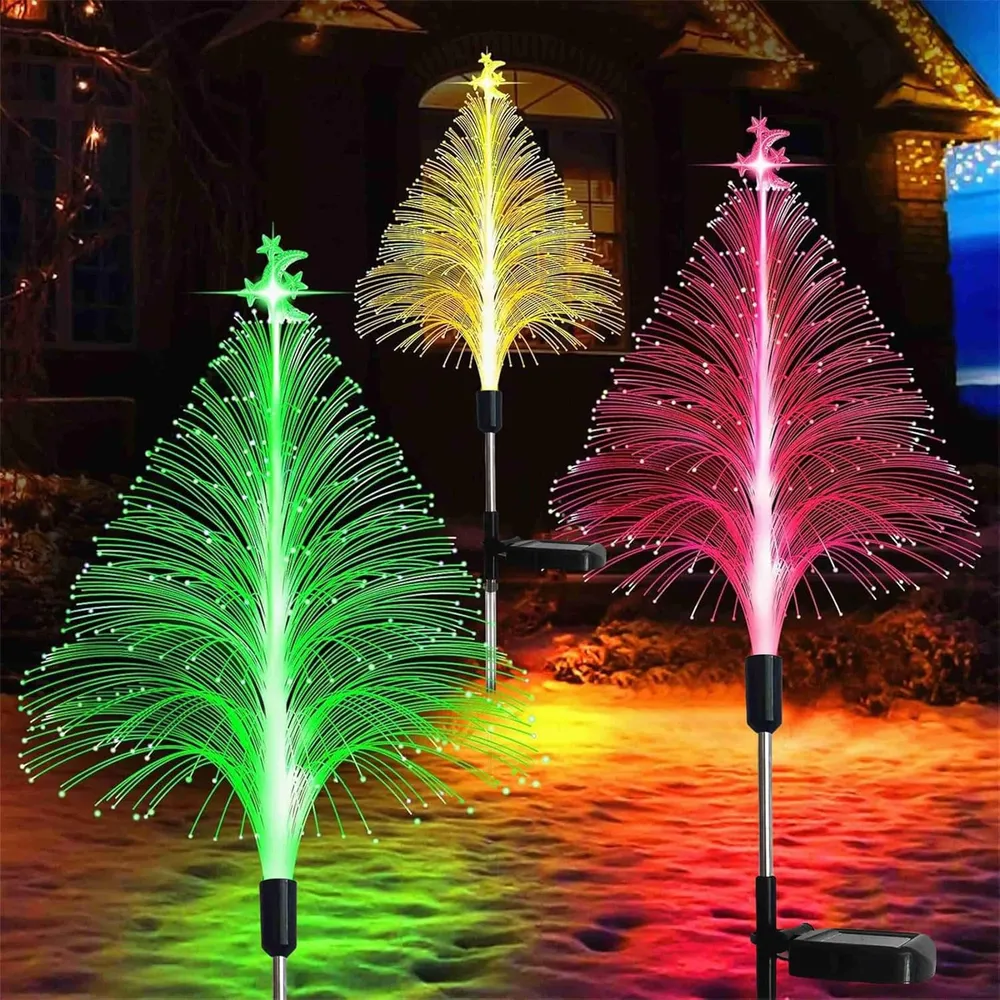 Luces solares para árboles de Navidad, decoraciones para exteriores, estacas para decoración de patio Quierox - Tienda Online