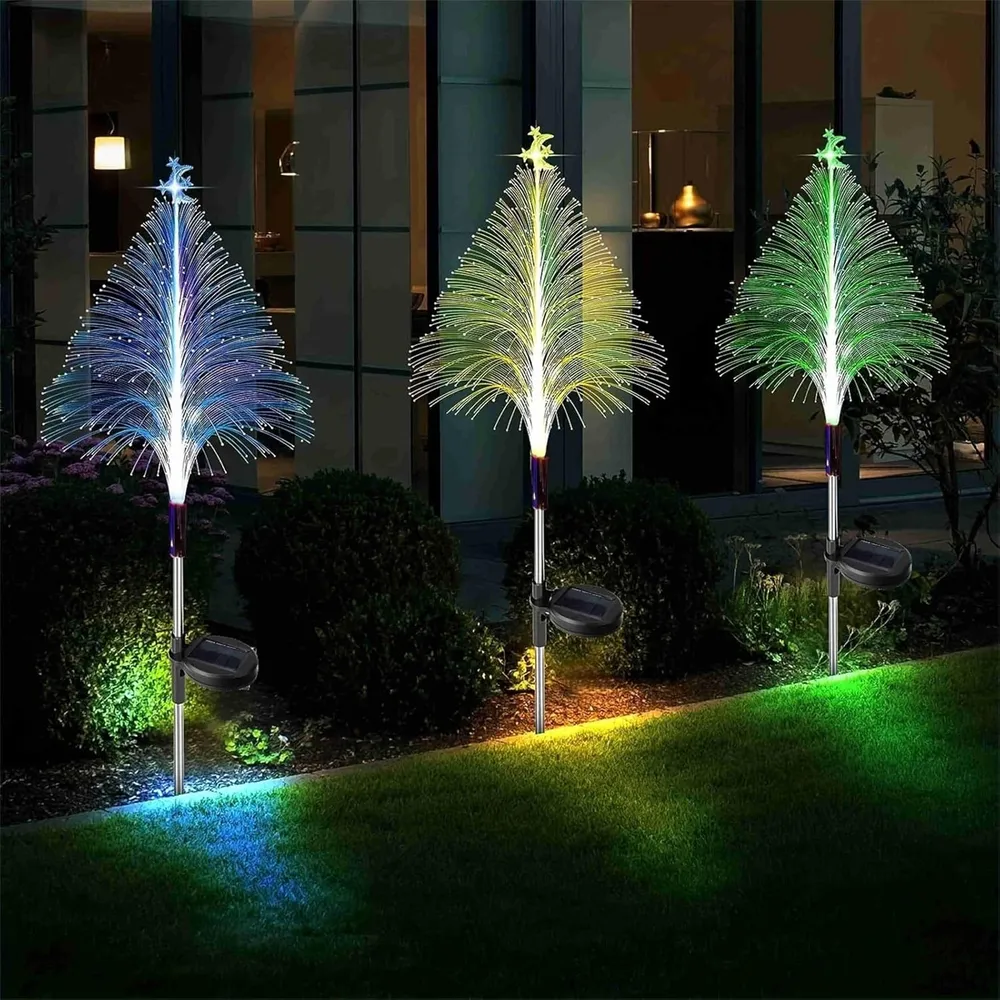 Luces solares para árboles de Navidad, decoraciones para exteriores, estacas para decoración de patio Quierox - Tienda Online