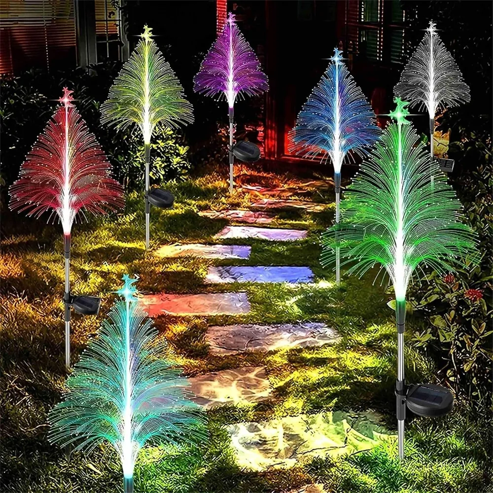 Luces solares para árboles de Navidad, decoraciones para exteriores, estacas para decoración de patio Quierox - Tienda Online